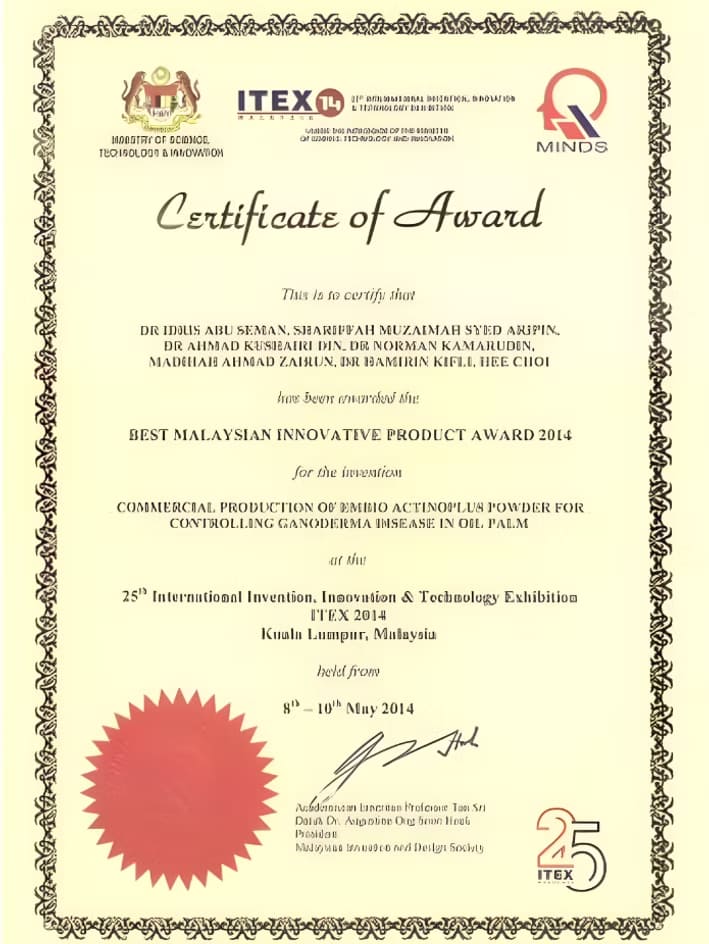 Itex Best Malaysian Innovative Product Award 2014